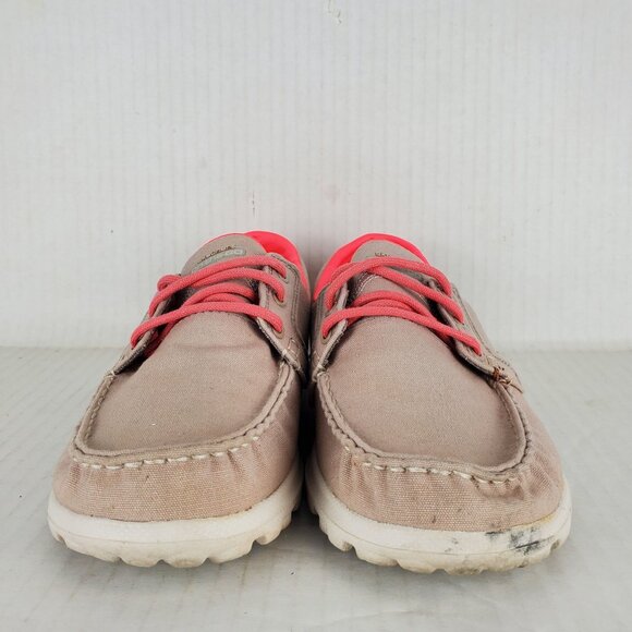 Skechers On The Go Goga Mat 13779 Women's Beige Pink Fabric Resalyte Loafers 7 - Picture 2 of 9
